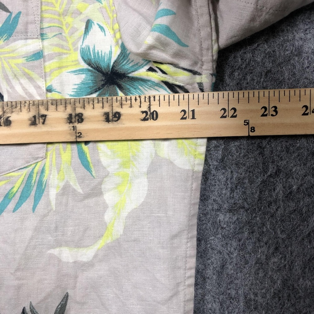 Banana Republic Shirt Mens M Multicolor Floral Linen Button Up Hawaiian Casual - Picture 7 of 15